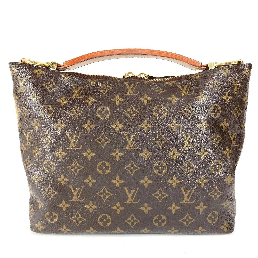 Louis Vuitton Shoulder Tote Monogram Canvas Brown Bag Sully